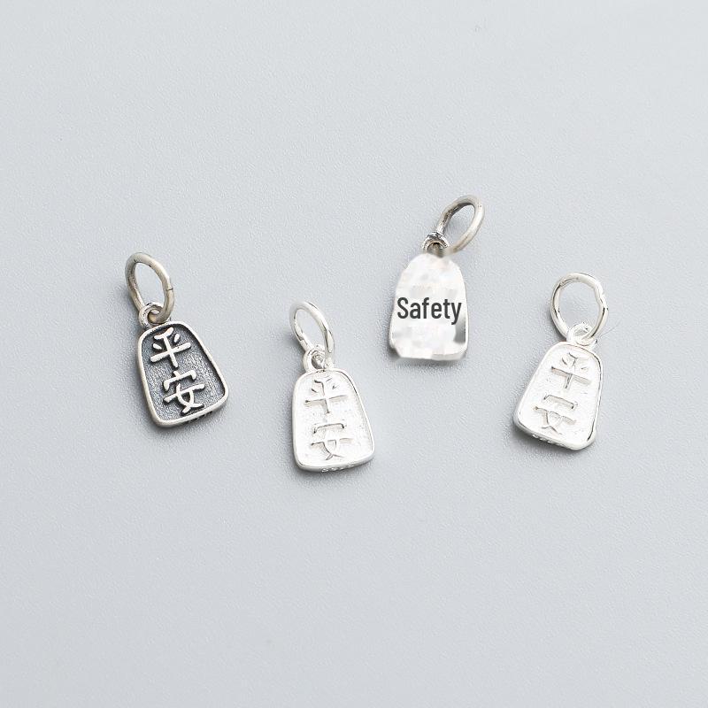 Vintage S925 Sterling Silver Peace Pendant for DIY Necklace/Bracelet Jewelry