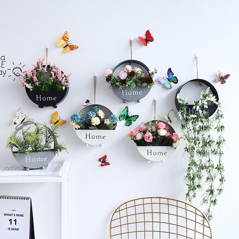 

Железный настенный цветочный горшок, комнатные растения, цветочный контейнер, подвесная корзина