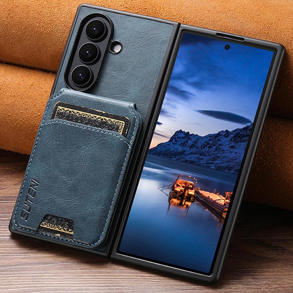 SUTENI Leather Stand Case with Card Slot for Samsung Z Fold 7/6/5