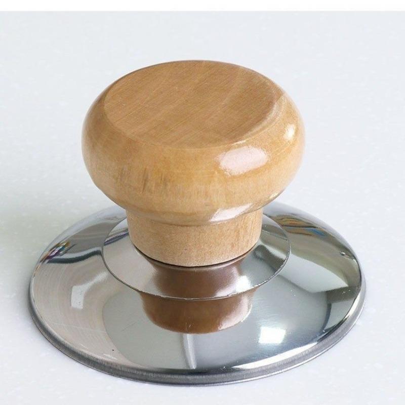 

Деревянная ручка крышки кастрюли Крышка крышки кастрюли Верхняя бусина Универсальная крышка Крышка из нержавеющей стали Верхняя крышка Термостойкая ручка-головка крышки кастрюли Bagged