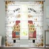 Farm Fresh Vintage Truck Sunflower Farm Plank Sheer Curtains for Living Room Modern Bedroom Voile Tulle Curtain Window Drapes