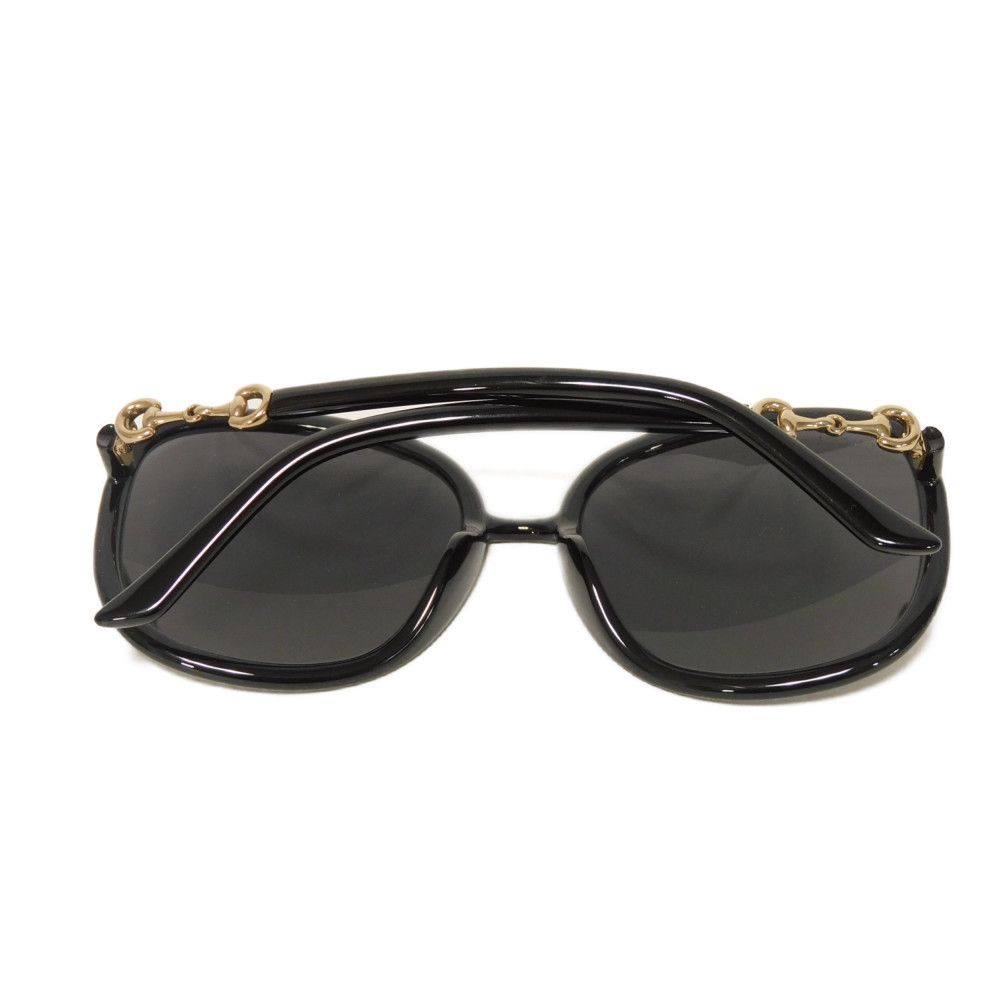 Used 9539 Butterfly Shape GG0892SA 7968 Square Plastic Gold Horsebit Acetate Black Women's from Japan AUTHENTIC