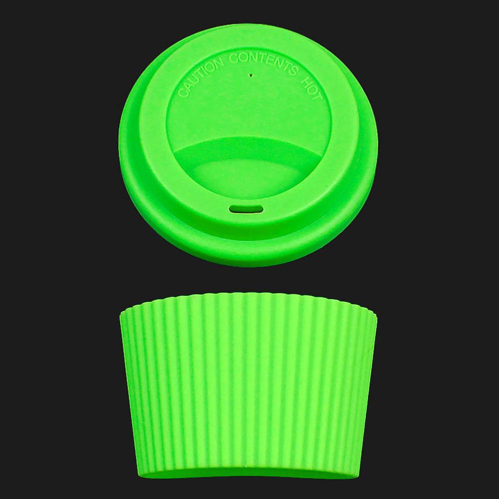 Silicone World 2PCS/Set Silicone Coffee Cup Cover Heat Insulation Anti Slip Cup Sleeve Mug Glass Cup Cover Anti-Dust Cup Lids