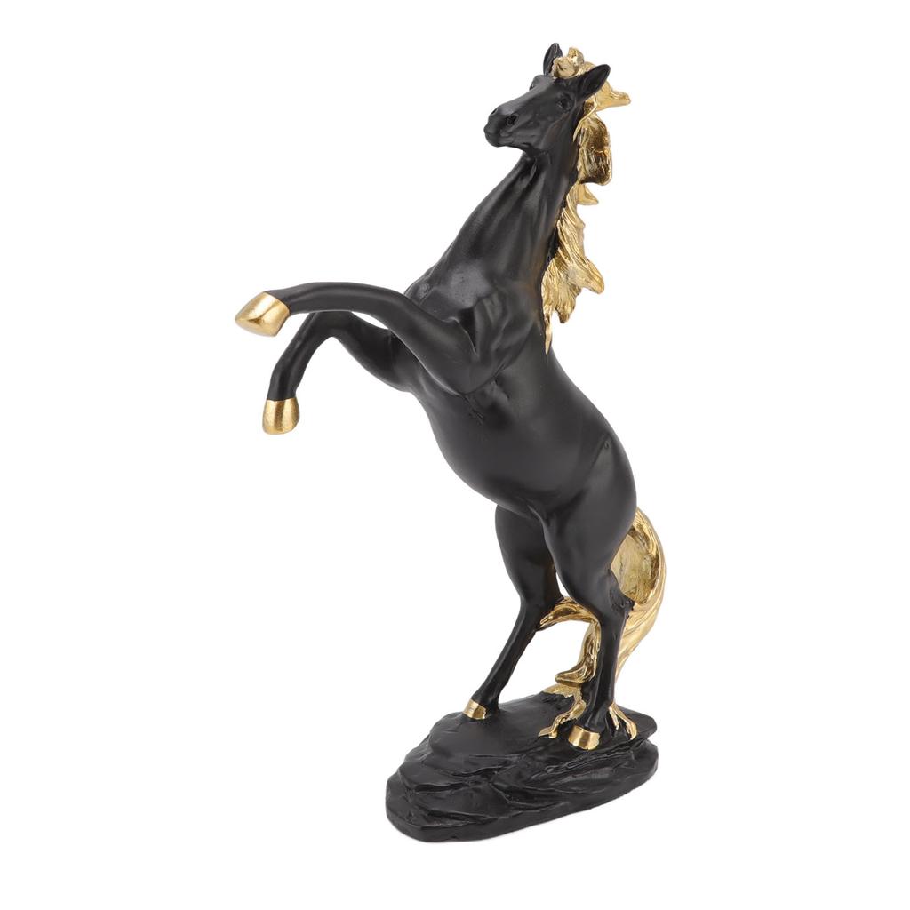 Horse Sculpture Ornament Decorative Auspicious Wealth Craft Resin Standing Horse Statue for Cabinet