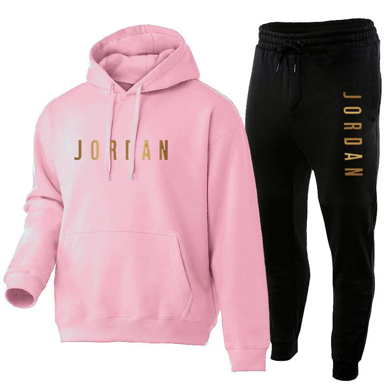 Unisex Europäische & Amerikanische Mode Fleece Hoodie Set - Herbst/Winter Trendige Jacke & Sweatshirt mit Print