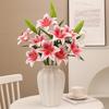 Simulation Film Feel Lily, Home Bedroom Decoration Floral Ornament Photography Props Flower Arrangement Materials