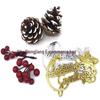 Merry Christmas English Sign - Flower Design Plastic Ornament for Tree Decoration
