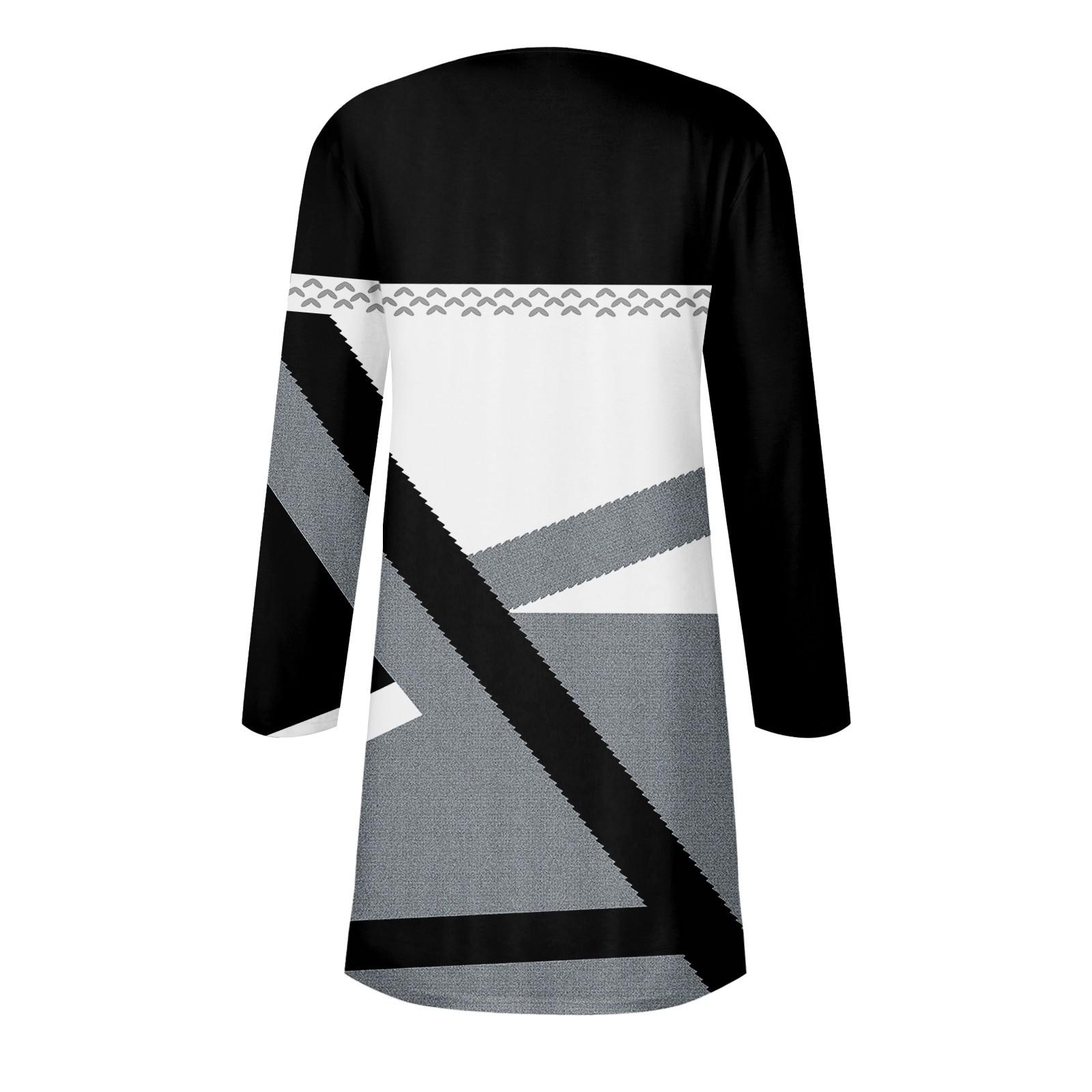 Жен. Платье Толстовка Платье С принтом Мода Свободный вырез с круглым вырезом — фото 5