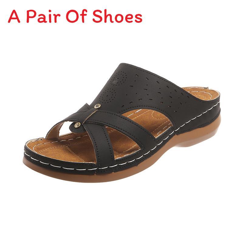 Casual Open Toe Platform Slides For Women With Pu Upper And Rubber Sole For Autumn Wear
