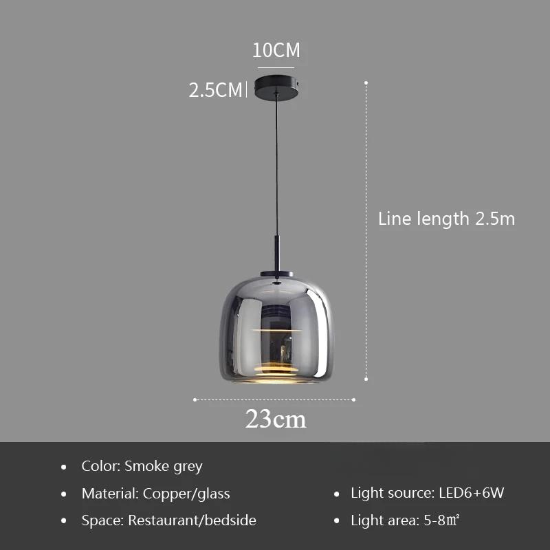 Glass Pendant Light Light Luxury Pendant Lamp Deco Led Hanging Light Fixtures Bedroom Modern Luminaire Suspension Lamp