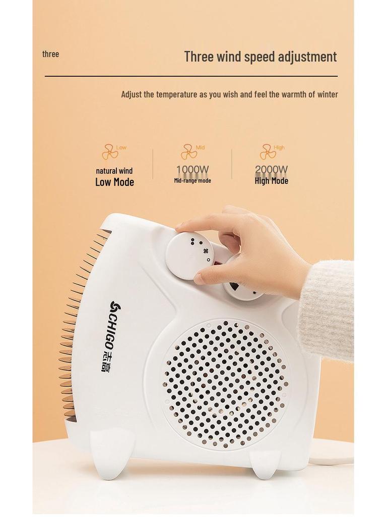 Chigo Energy-Saving Upright Electric Heater for Home, Office & Bathroom