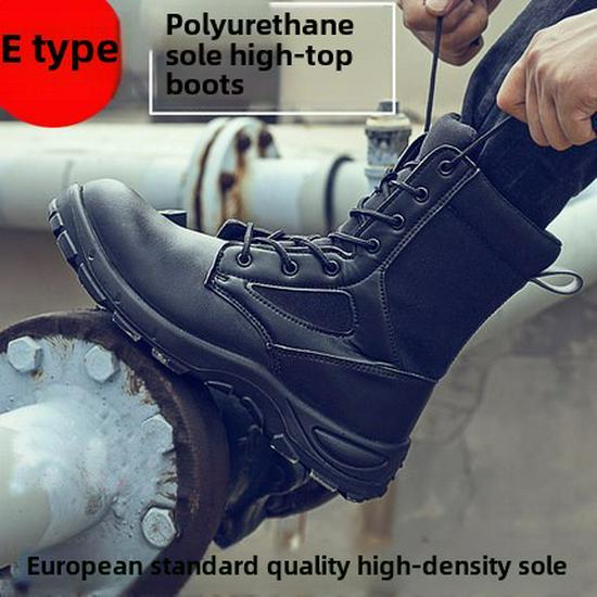 Winter Safety Steel Toe Shoes - Anti-Smash, Anti-Puncture, Velvet-Lined, Anti-Collision, Cotton Protective Footwear.