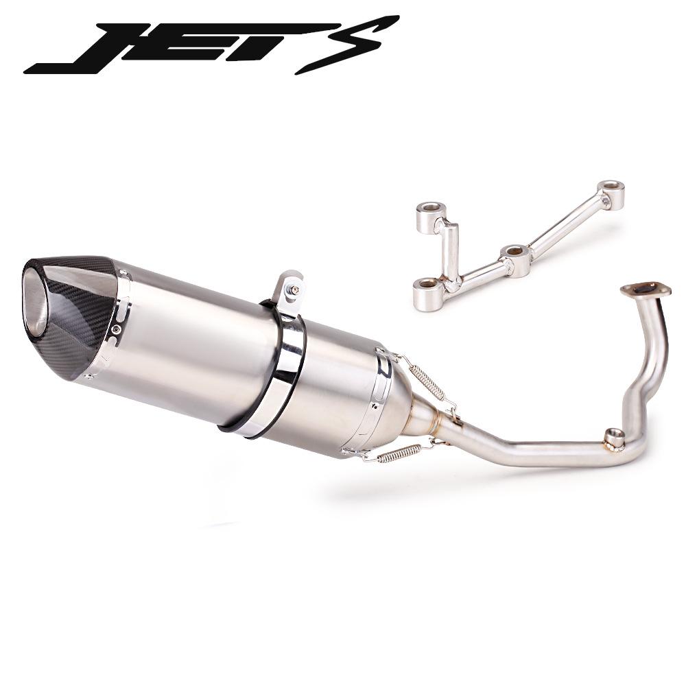 Stainless Steel R77 Exhaust Pipe Front Section for Non-Destructive Direct-Mount On SYM JETS 125.