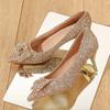 Womens High Heel Shoes Fad Elegant Crystal Pointed Toe Pumps Retro Shallow Mouth Banquet Party Wedding Women Shoes Zapatos Mujer
