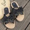 Womens Work Sandals Flat Flowers Slippers Floral Beach Slip On Fashion Slippers Flat Womens Clear Sandals