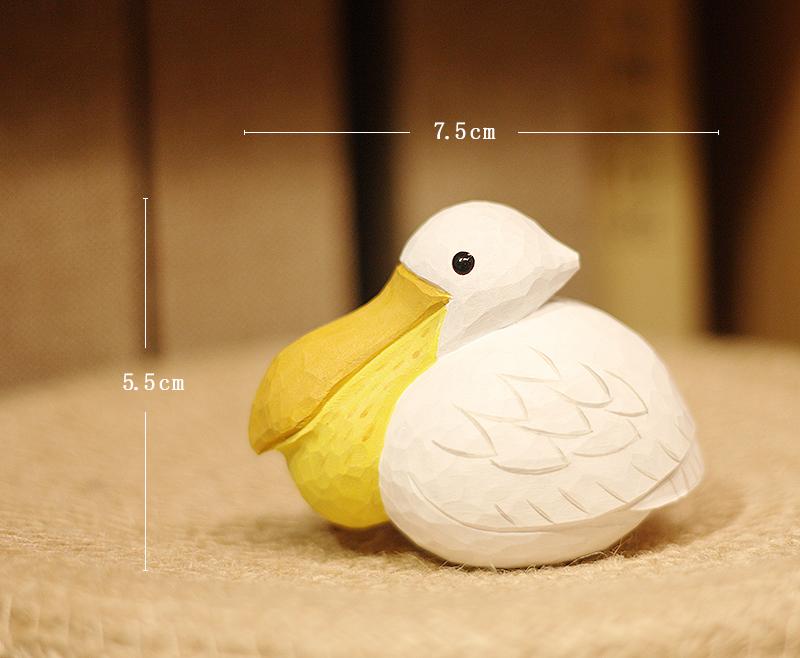 Pelican Wood Carving Bird Pure Handmade Solid Wood Desk Ornaments Home Wood Decoration Wood Sculpture Things For Room Decoration