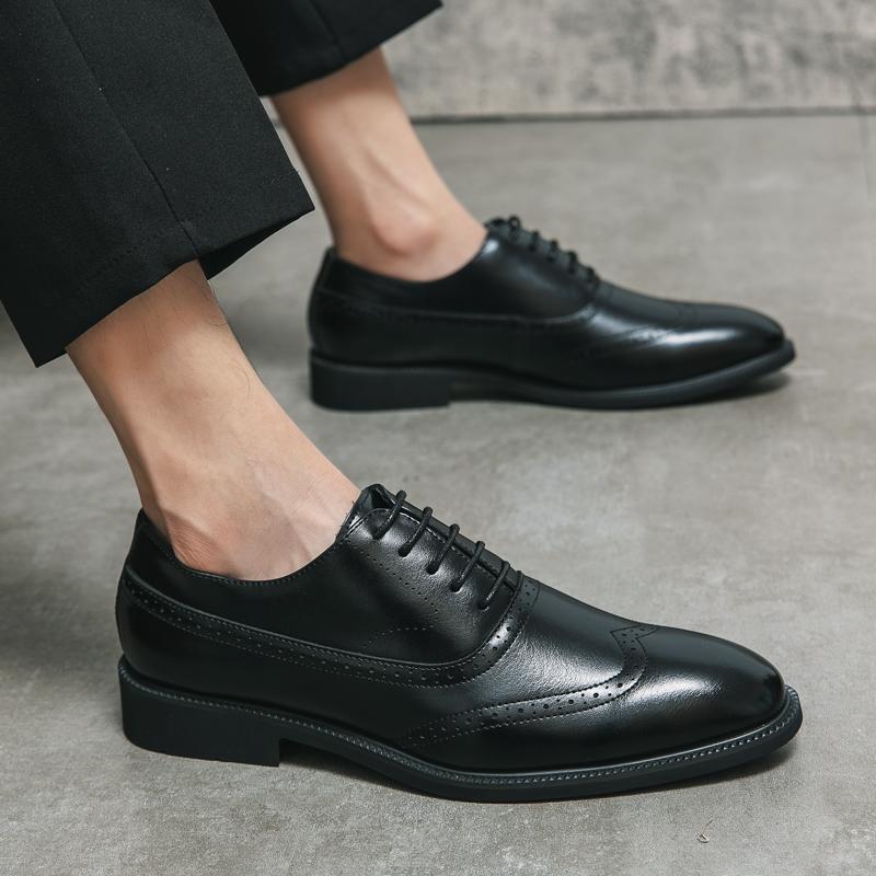 Fashion Size 38-48 Classic Men Business Dress Shoes Men Casual Comfortable Fashion Leather Shoes Men Gentleman Banquet Brand Derby Shoes