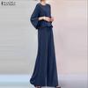 ZANZEA Women 3/4 Sleeve Blouse and Pants Casual Two Piece Suit Sets