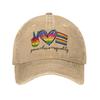 LGBTQ Rainbow Baseball Cap Vintage Distressed Denim Gay Pride LGBT Awareness Ally Snapback Cap Unisex  Outdoor All Seasons Caps