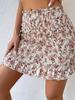 European & American Trendy Printed Waist-Cinching Shirred Slim-Fit Women's Summer Mini Skirt