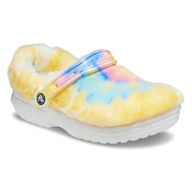 Crocs Classic Clog Winter Classic Fur Clogs Women Slippers Colorful White 207303-94S