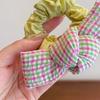 Hair Tie Dot Plaid Print Handcrafted Bow Flower Design Hair Rope Soft Fabric High Elasticity Pastoral Style Hair Band Hair Accessory