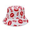 Lips Pattern Hiphop Bucket Hat for Women Men Spring Summer Sunscreen Fisherman Hat Unisex Reversible Panama Fashion Decorate Cap