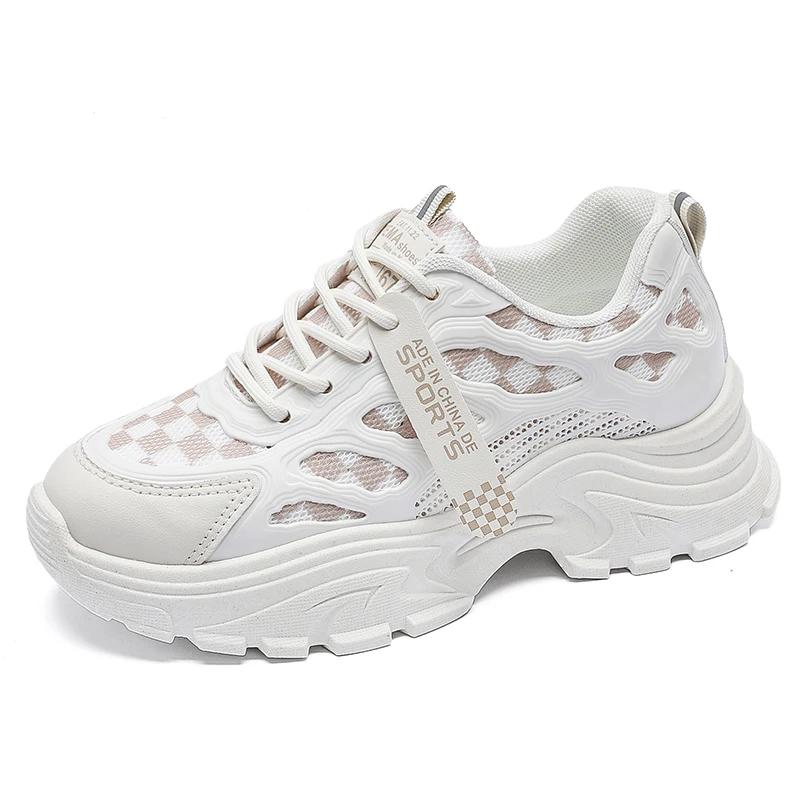 Fashion Rubber Sole Dark Luxury Woman Heels Sports Shoes Women Medium Heel Shoes Sneakers High Fashion Luxary Luxo Original Snaeker