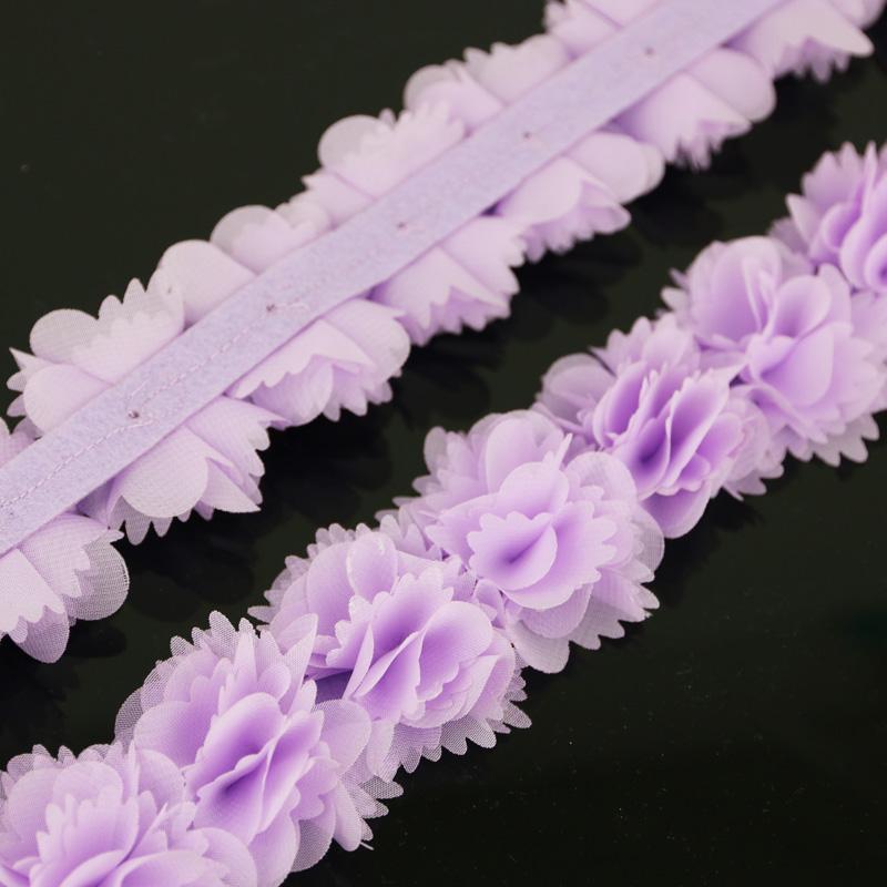 (1 meter) Chiffon lace fabric Webbing Decoration flower gift ribbons crafts Non-woven fabrics base laces