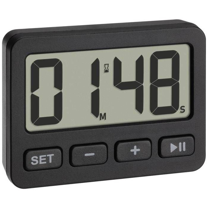 Tfa dostmann 60.2036.01 à quartz réveil noir heures de réveil 1 1 minuterie