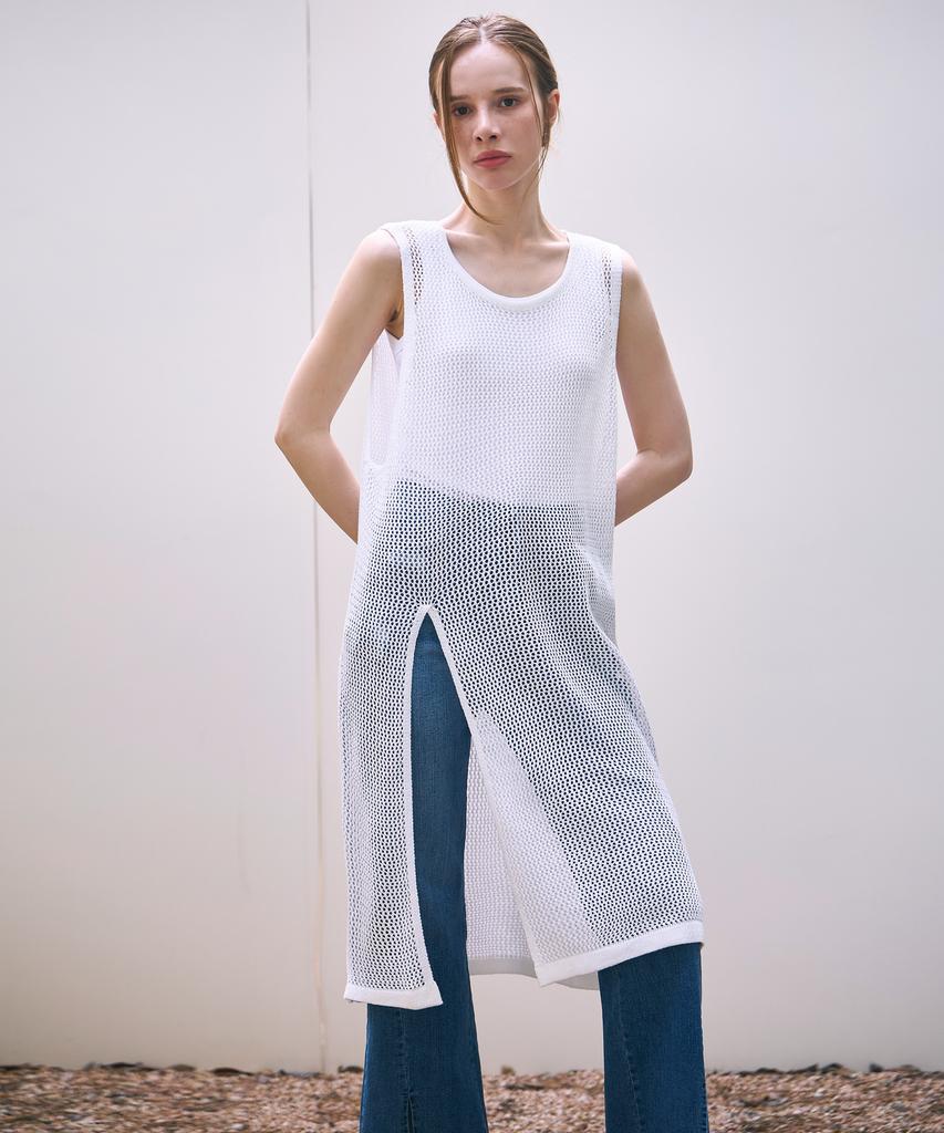 HYFVE Side Slit Long Mesh Bustier