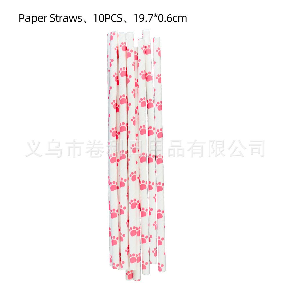 Pet Party Supplies Birthday Decoration Cat Children'S Theme Cutlery Paper Plates Tissue Tablecloth Arrangement