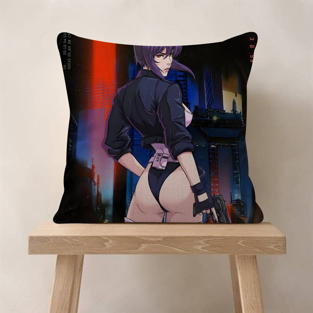 Anime Ghost In The Shell Movie Sticky Cushion Cover x Polyester Sofa Cushions Decorative Throw Pillows Home Decoration 30x30 cm