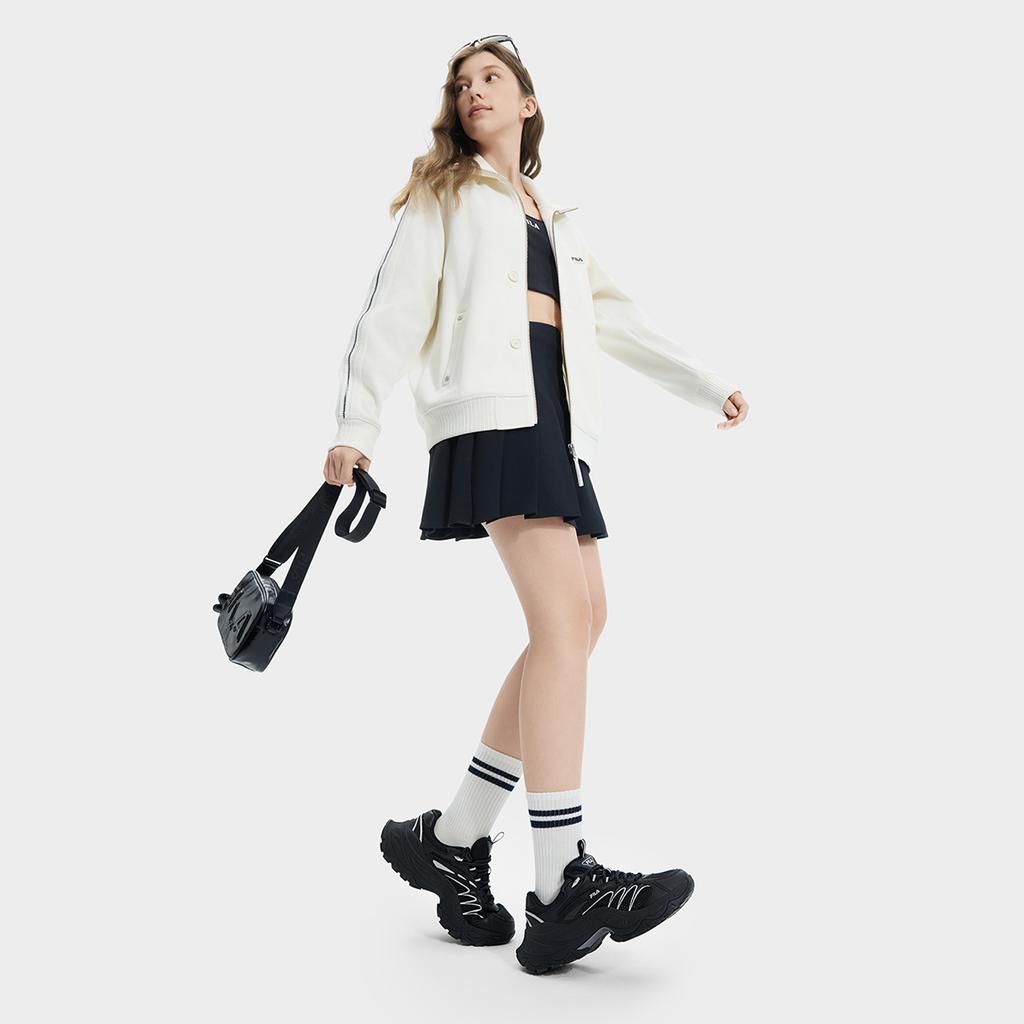 Fila Sofia 4 Fishbone Shoes Modern Series Low-Top Casual Shoes Women Sneaker Black F12W511107FBK