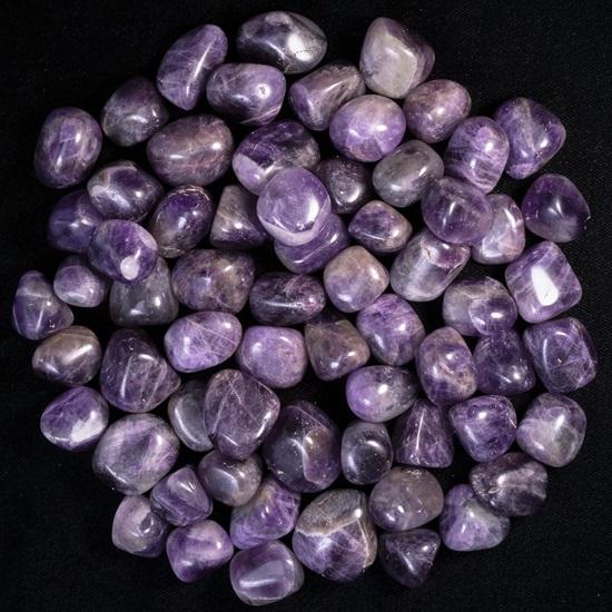 Set of 13 Amethyst Tumbled Stones Reiki Chakra Healing Decorative Pebbles Vase Fillers Tumble Stone for Jewellery, Reiki Healing, Home Office Decor