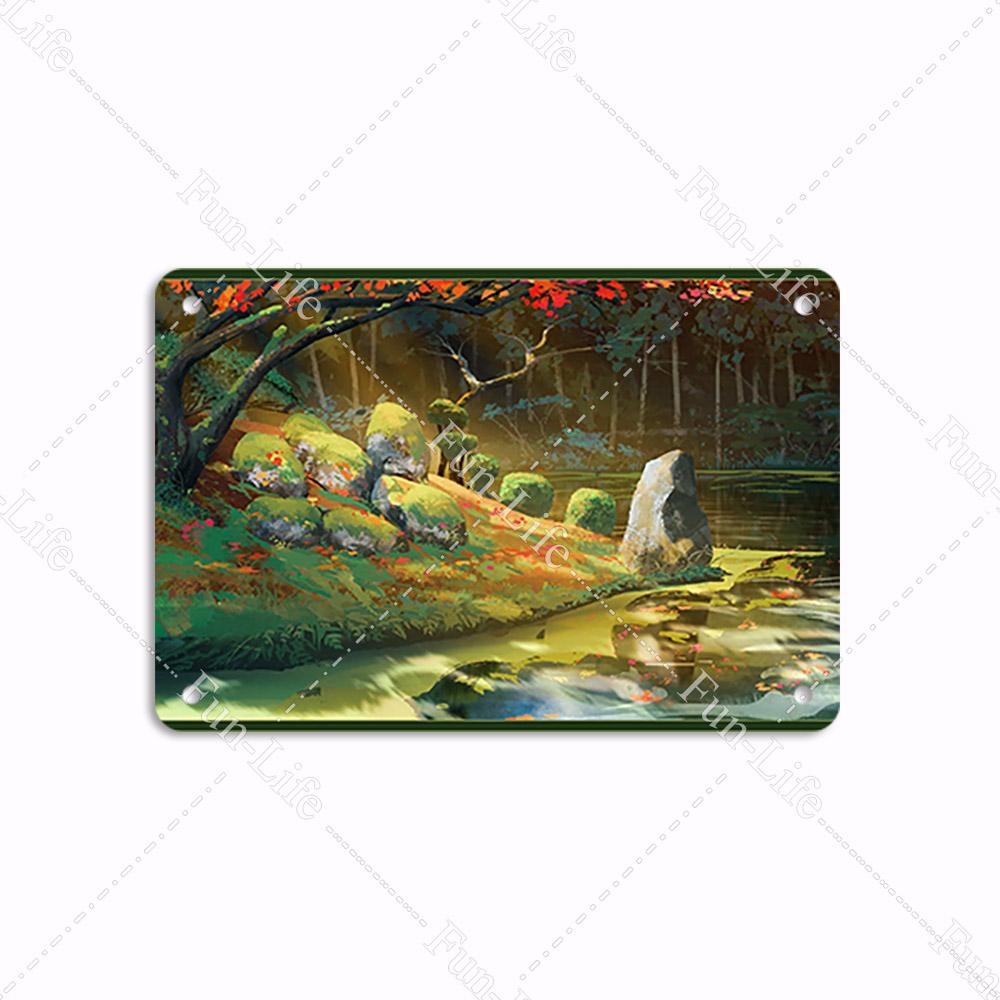 Forest Plate Poster Bird Vintage Home Decor Colorful Tree Retro Metal Tin Signs Pub Car Garage Wall Art Home Decor 20x30cm