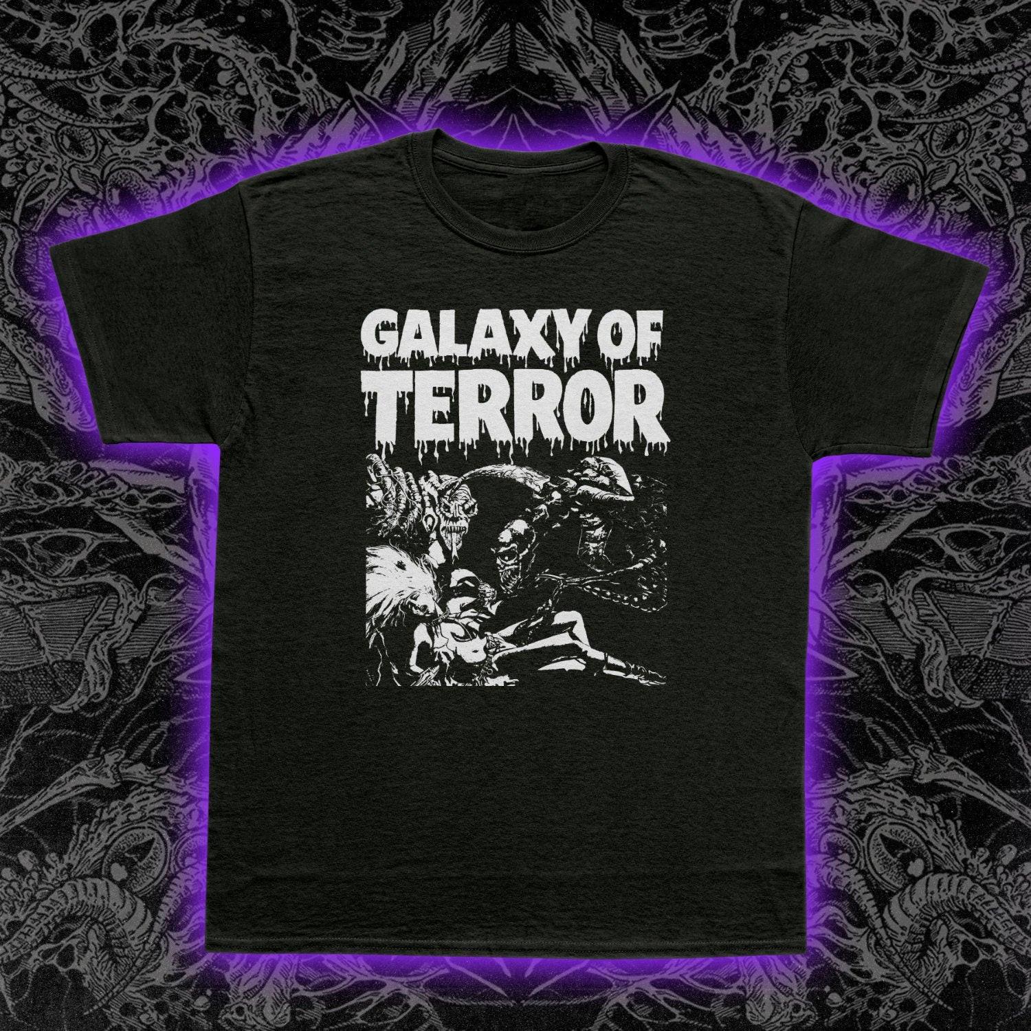 Galaxy of Terror T-Shirt Mens Womens Tees Top 1981 Sci-Fi Horror Cult Film Tee Alien Space Monster S