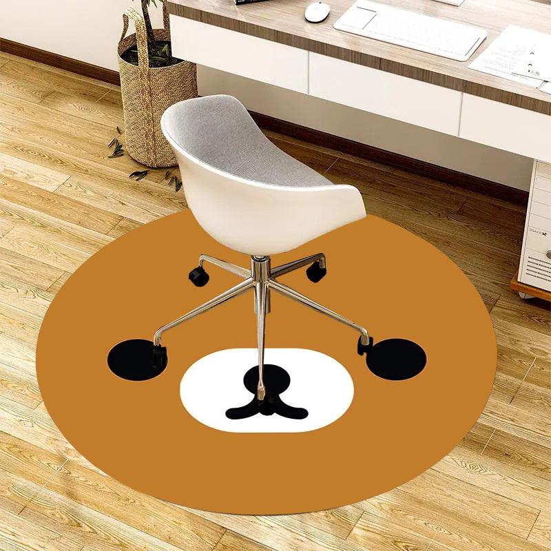 1pc Rilakkuma Round carpet, Made of Polyester,Perfect for Decorating Office Chairs, Living Rooms,Vibrant Decorative Rug