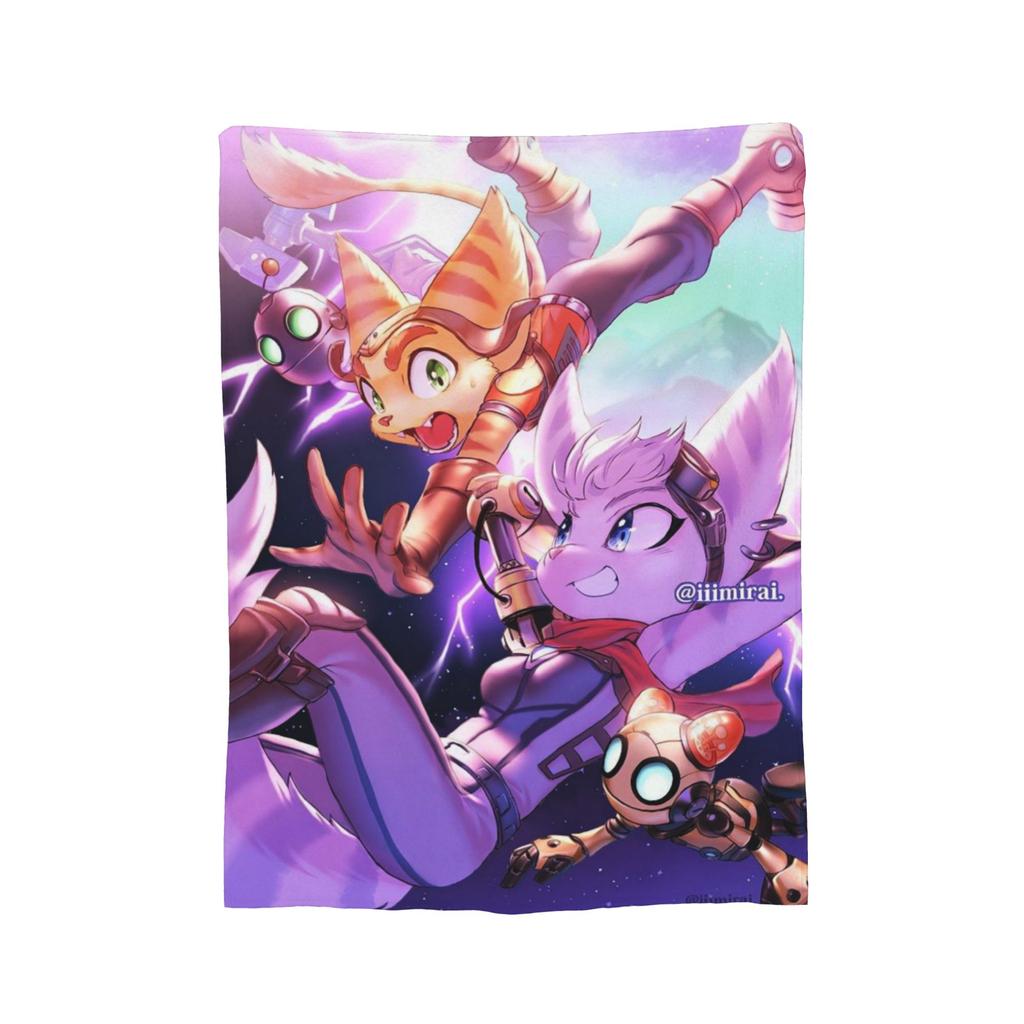 Relax Ratchets And Clanks Gift for Game Fans Blanket Merch Sofa Decorative Blanket Throw Super Warm Flannel for Travel