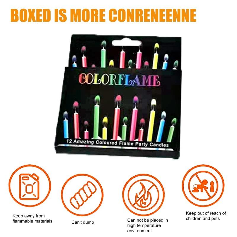 Colorful Flame Candles Wedding  Kids Party Birthday Cake Candles Decoration Party Supplies for Children