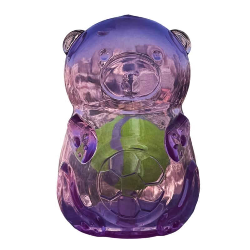 

Popular Bear Treats Ball Dog Chewing Balls with Food Leaking Safe Entertainment Toy For Dog Home Garden Parks Activity фиолетовый