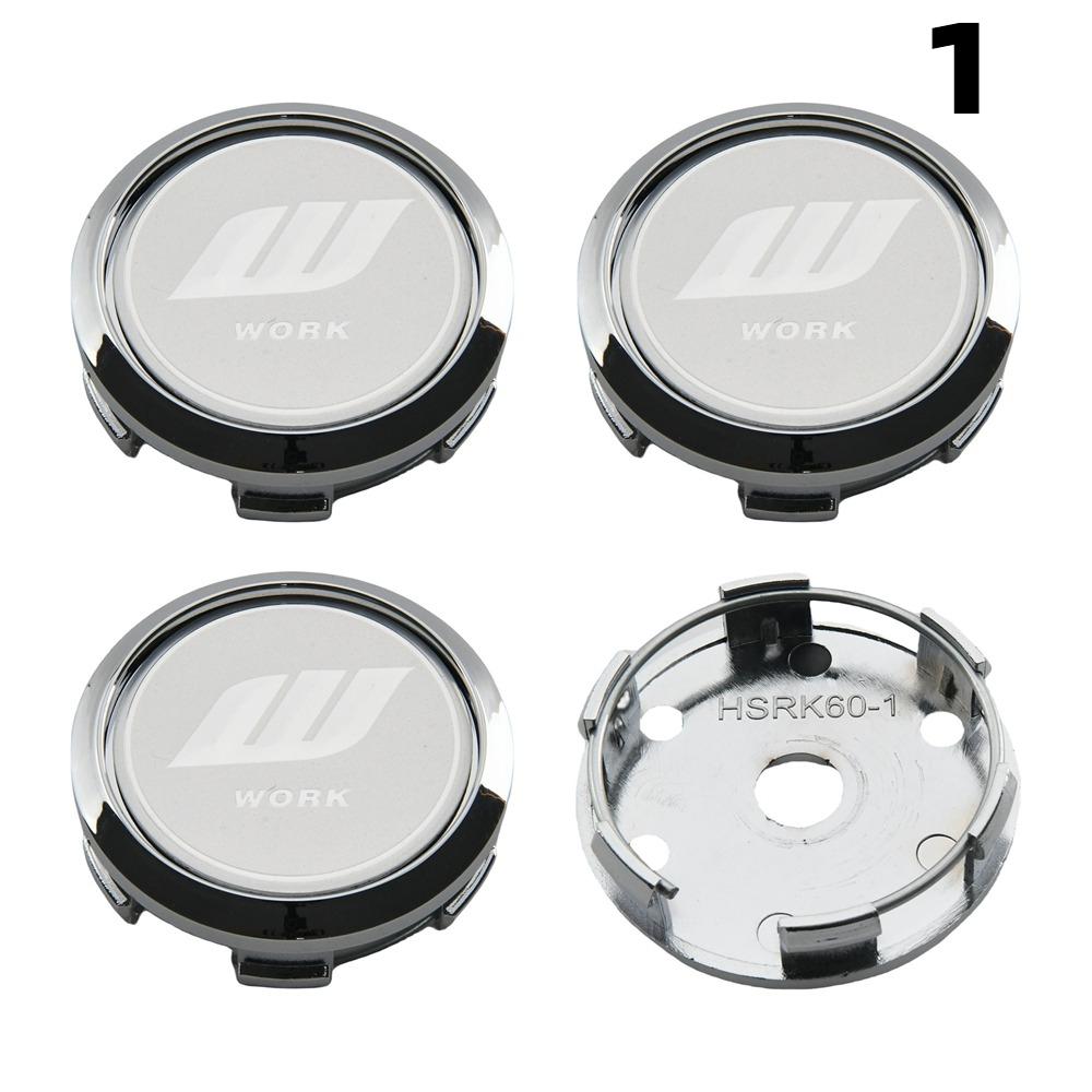 

4PCS OD 60MM / ID 56MM Cap For Rims WORK EMOTION EQUIP MEISTER VS Emblem Wheel Center Cap Sport Car Logo Wheel Cover Hub caps