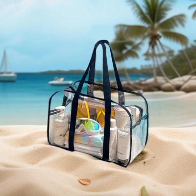 Große transparente Reise-Kulturtasche – wasserdichte PVC-Handtasche zur Aufbewahrung von Strand und Bad