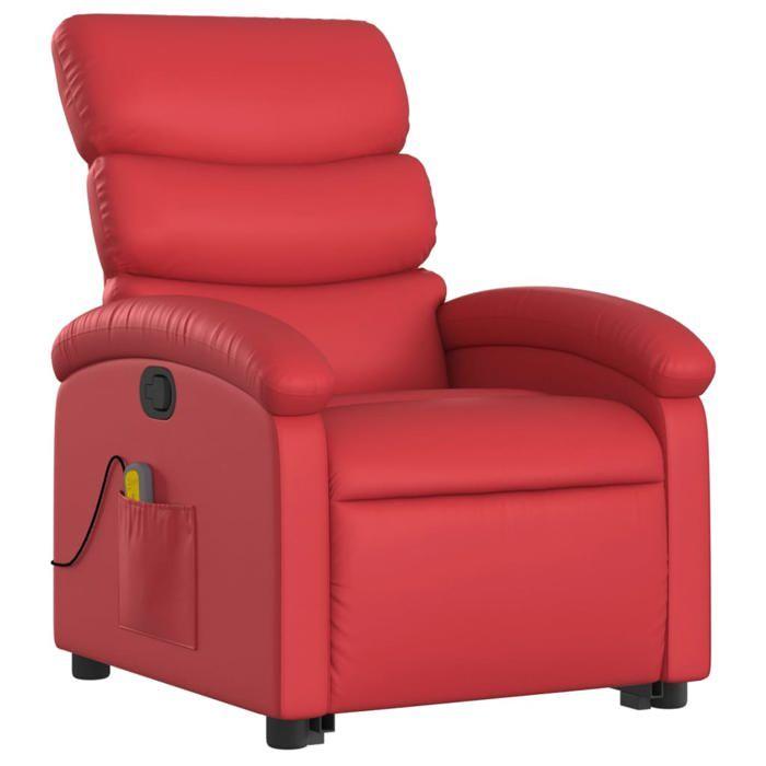 VidaXL Fauteuil inclinable de massage Rouge Similicuir 3204052