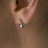 Mini Heart Chain Drop Earrings_PM26E002SS