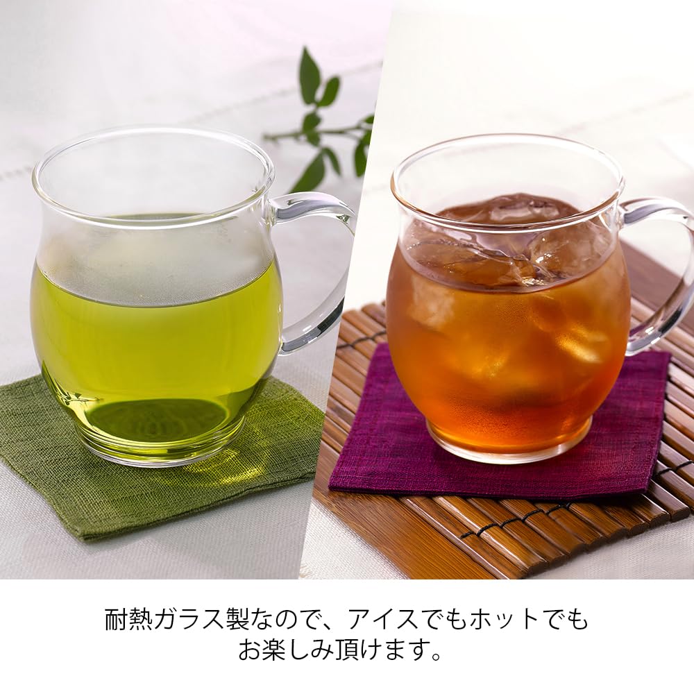 HARIO Fragrance Made In Mug, Heat-Resistant Glass, Microwave/Dishwasher Safe, 330ml, Japan, HKM-1T