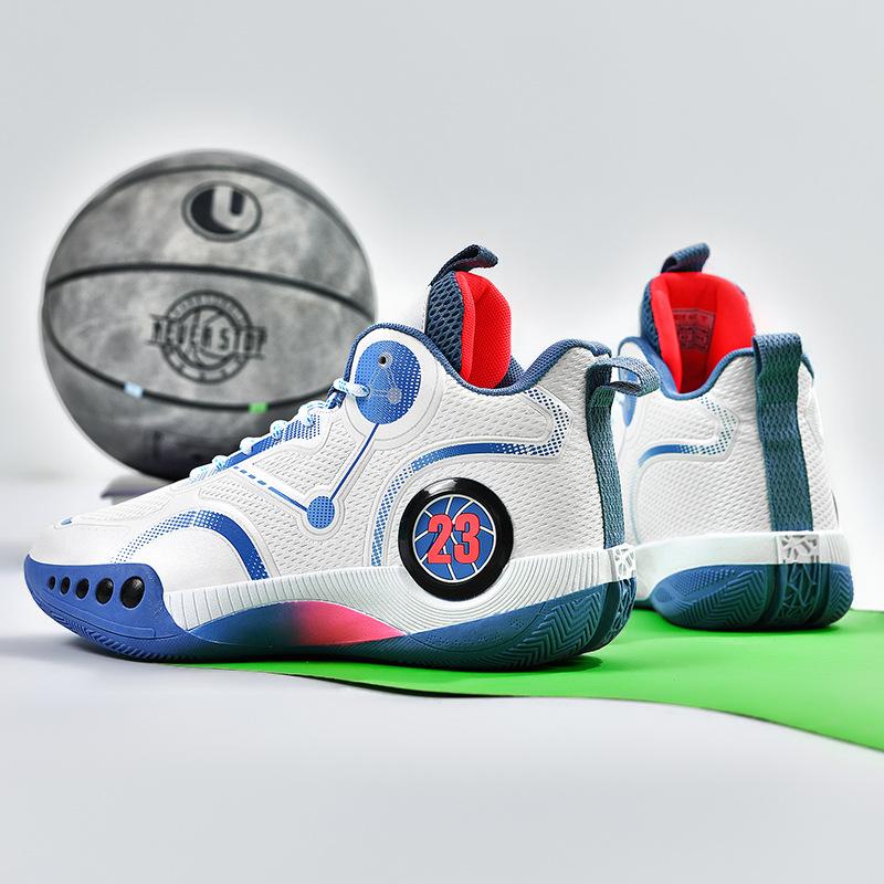 Autumn men's and women's same basketball shoes cement floor actual friction sound lightweight breathable student sports shoes
