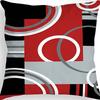 Popular Simple Geometric Abstract Red Black Striped Sofa Cushion Pillow Case Home Removable Washable