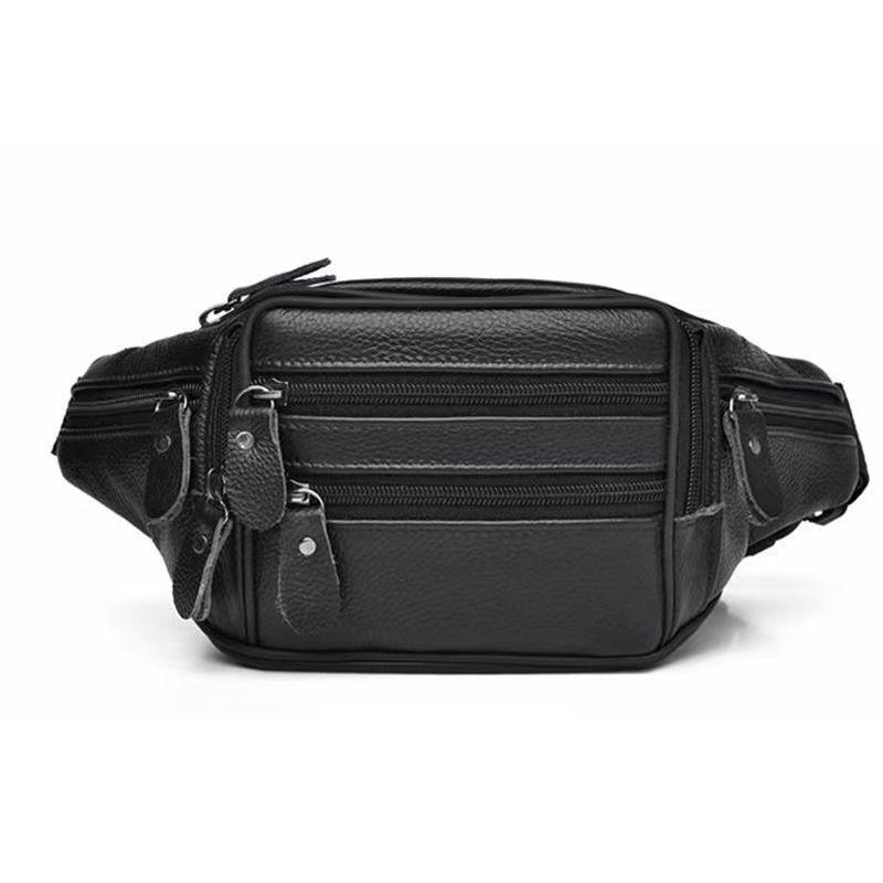 2025 Korean Style Genuine Leather Crossbody Fanny Pack - Top Layer Cowhide