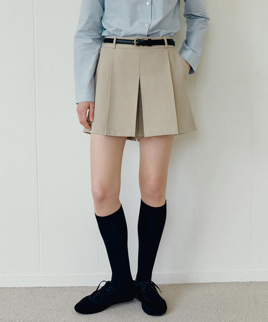 Roeil Formal Pleated Skirt Pants - Beige